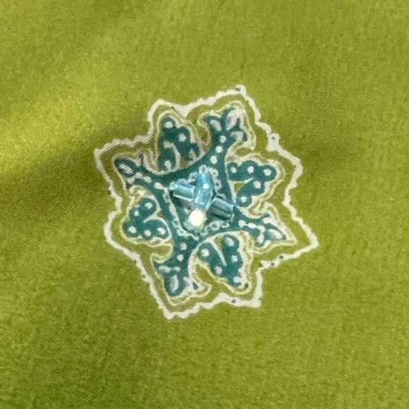 Express 100% Silk Ombré Beaded Wrap Skirt In Green Yellow Size 11/12 - Picture 9 of 11